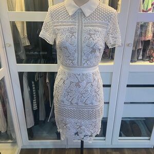 Aqua Lace White Dress Sz Small